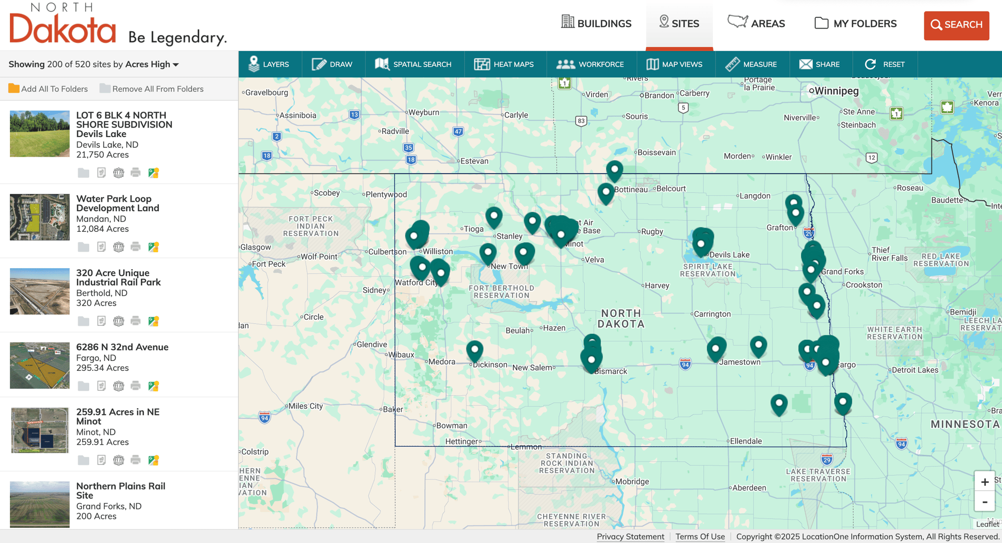 North Dakota LOIS screenshoty